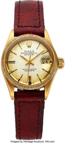 12039: Rolex 18k Yellow Gold Oyster Perpetual Lady's Da