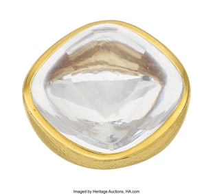 55002&colon; David Webb Rock Crystal Quartz&comma; Gold Ring  Stone