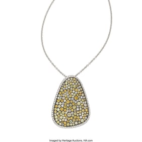 55330&colon; Colored Diamond&comma; Diamond&comma;  White Gold Pendant-Ne