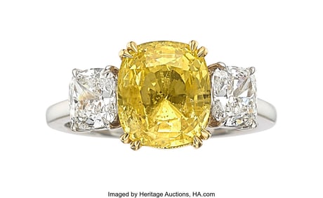 55167&colon; Yellow Sapphire&comma; Diamond&comma; Gold Ring  Stones&colon; Cus