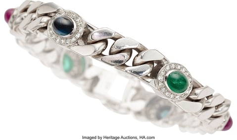 55248&colon; Multi-Stone&comma; Diamond&comma; White Gold Bracelet  Stone
