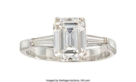 55331&colon; Diamond&comma; Platinum Ring  Stones&colon; Emerald-cut diam