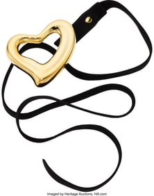 55006&colon; Elsa Peretti for Tiffany & Co&period; Gold&comma; Suede Belt 