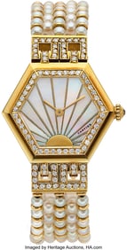 55172&colon; Cartier Diamond&comma; Mother-of-Pearl&comma;  Cultured Pear