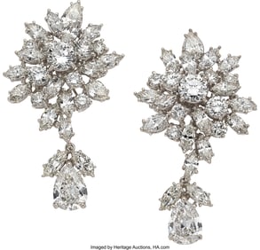 55334&colon; Diamond&comma; Platinum&comma; White Gold Convertible Earrin