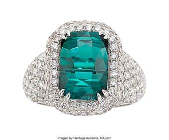 55173&colon; Indicolite Tourmaline&comma; Diamond&comma; Colored Diamond&comma;