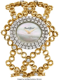 55174&colon; Bueche Girod Diamond&comma; Mother-of-Pearl&comma;  Gold Wat