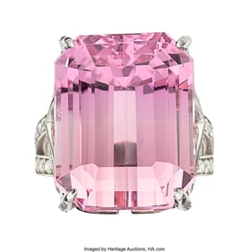 55176&colon; Kunzite&comma; Diamond&comma; White Gold Ring  Stones&colon; Emera