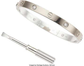 55014&colon; Cartier Diamond&comma; White Gold Bracelet  Stones&colon; Fu