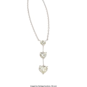 55338&colon; Diamond&comma; White Gold Necklace   Stones&colon; Heart-sha