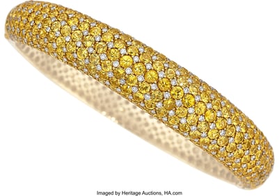 55188&colon; Yellow Sapphire&comma; Diamond&comma; Gold Bracelet  Stones&colon;