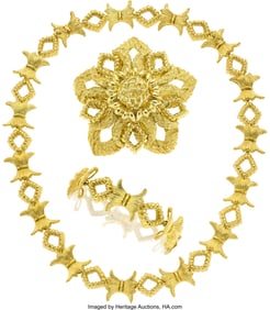 55025&colon; Gold Convertible Jewelry Suite  Metal&colon; 18k gold 