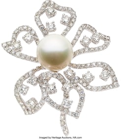 55093&colon; South Sea Cultured Pearl&comma; Diamond&comma;  White Gold B