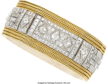 55257&colon; Diamond&comma; Platinum&comma; Gold Bracelet  Stones&colon; Transi