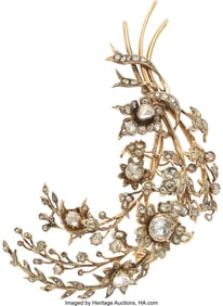55258&colon; Diamond&comma; Gold Brooch  Stones&colon; Reverse-set Europe