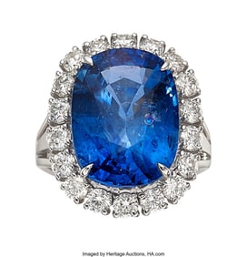 55343&colon; Ceylon Sapphire&comma; Diamond&comma; White Gold Ring  Stone