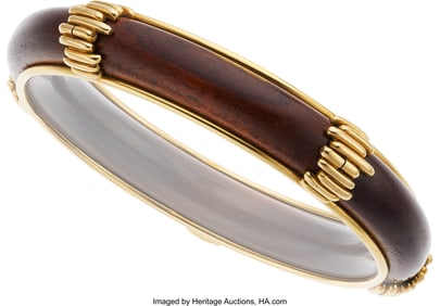 55030&colon; Van Cleef & Arpels Wood&comma; Gold Bracelet  Element&colon;