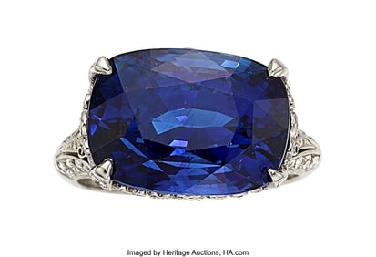 55097&colon; Tiffany & Co&period; Ceylon Sapphire&comma; Diamond&comma;  Platinu
