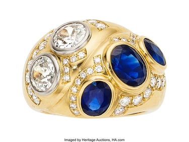 55099&colon; Diamond&comma; Sapphire&comma; Gold Ring  Stones&colon; Round bril