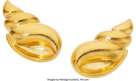55198&colon; Belperron Gold Earrings  Metal&colon; 22k and 18k gold