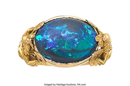 55263&colon; Gustav Manz for Tiffany & Co&period; Black Opal&comma; Gold R
