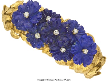 55100&colon; Henry Dunay Diamond&comma; Lapis Lazuli&comma; Gold Bracelet