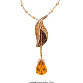 55037&colon; New Italian Art Citrine&comma; Colored Diamond&comma; Diamon