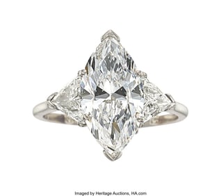 55203&colon; Diamond&comma; Platinum Ring  Stones&colon; Marquise-shaped 