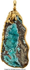 55205&colon; Georg Jensen & Wendel Smithsonite&comma; Gold Pendant 
