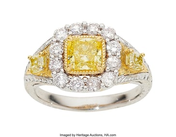 55350&colon; Lynette T Fancy Vivid Yellow Diamond&comma; Colored Di