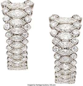 55104&colon; Diamond&comma; Platinum&comma; Palladium Earrings  Stones&colon; M
