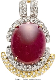 55107&colon; Ruby&comma; Diamond&comma; Gold Pendant  Stones&colon; Star ruby c