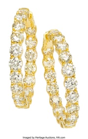 55108&colon; Diamond&comma; Gold Earrings  Stones&colon; Round brilliant-