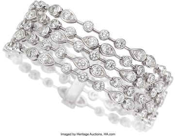 55213&colon; Cartier Diamond&comma; Platinum Bracelet&comma; English  Sto