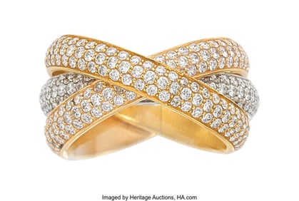 55214&colon; Cartier Diamond&comma; Gold Ring  Stones&colon; Full-cut dia