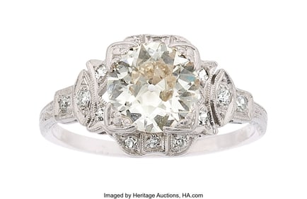 55275&colon; Diamond&comma; Platinum Ring  Stones&colon; European-cut dia