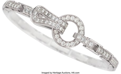 55219&colon; Cartier Diamond&comma; White Gold Bracelet&comma; French  St