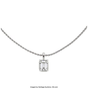 55115&colon; Diamond&comma; White Gold Pendant-Necklace  Stones&colon; Em