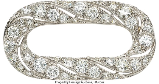 55279&colon; Cartier Art Deco Diamond&comma; Platinum Brooch&comma; Frenc