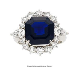 55362&colon; Burma Sapphire&comma; Diamond&comma; Platinum Ring  Stones&colon; 