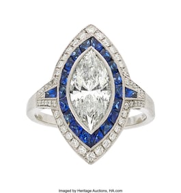 55116&colon; Sabrina Diamond&comma; Sapphire&comma; Platinum Ring  Stones