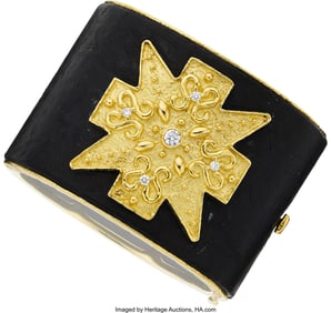 55058&colon; Katy Briscoe Diamond&comma; Jet&comma; Gold Bracelet  Stones