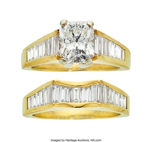 55223&colon; Lester Lampert Diamond&comma; Gold Ring Set&comma; circa 198
