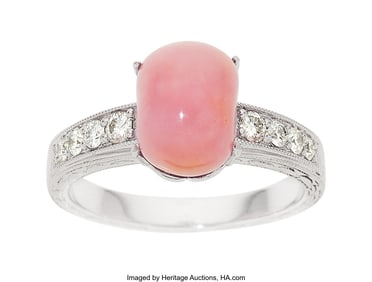 55120&colon; Conch Pearl&comma; Diamond&comma; Platinum Ring  Stones&colon; Ful