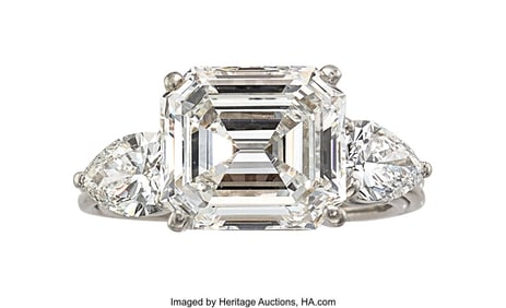 55226&colon; Diamond&comma; Platinum Ring  Stones&colon; Emerald-cut diam