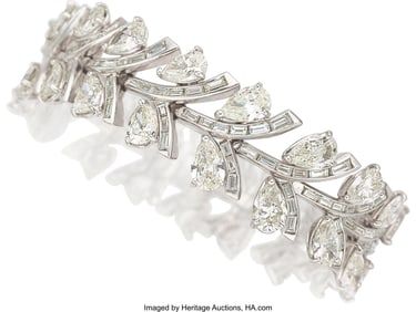 55227&colon; Diamond&comma; Platinum Bracelet  Stones&colon; Pear-shaped 