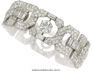 55286&colon; Art Deco Diamond&comma; Platinum Bracelet  Stones&colon; Eur