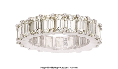 55369&colon; Diamond&comma; Platinum Eternity Band  Stones&colon; Emerald