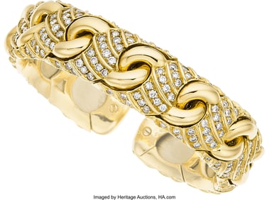 55230&colon; Bvlgari Diamond&comma; Gold Bracelet&comma; French  Stones&colon; 