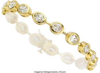 55067&colon; Diamond&comma; Gold Bracelet  Stones&colon; Oval-shaped diam